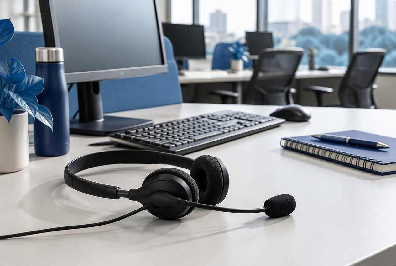 Estação de atendimento de call center